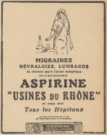 ASPIRINE Usines Du Rhone - Pubblicità D'epoca - 1917 Old Advertising - Werbung