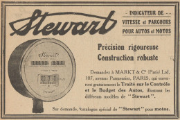 Indicateur De Vitesse Pour Autos STEWART - Pubblicità D'epoca - 1917 Ad - Pubblicitari