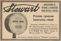 Indicateur De Vitesse Pour Autos STEWART - Pubblicità D'epoca - 1917 Ad - Pubblicitari