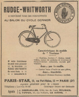 Cycles RUDGE WHITWORTH Mod. Tourisme -  Pubblicità D'epoca - 1923 Old Ad - Werbung