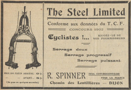 The Steel Limited - Frein Pour Cycles - Pubblicità D'epoca - 1908 Old Ad - Werbung