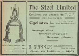 The Steel Limited - Frein Pour Cycles - Pubblicità D'epoca - 1908 Old Ad - Werbung