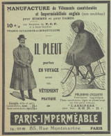 Vetements Pratique De PARIS IMPERMEABLE -  Pubblicità D'epoca - 1910 Ad - Werbung