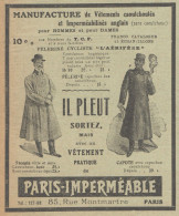 Vetements Pratique De PARIS IMPERMEABLE -  Pubblicità D'epoca - 1910 Ad - Werbung
