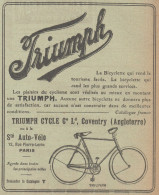 Bicyclette TRIUMPH -  Pubblicità D'epoca - 1910 Old Advertising - Werbung