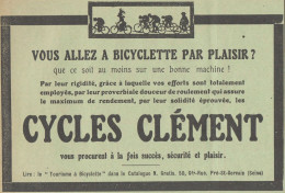 Cycles Clément -  Pubblicità D'epoca - 1910 Old Advertising - Pubblicitari