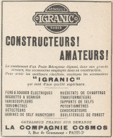 Appareils IGRANIC Radio - Pubblicità D'epoca - 1925 Old Advertising - Advertising