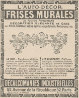 L'Auto-Décor FRISES MURALES - Pubblicità D'epoca - 1925 Old Advertising - Advertising