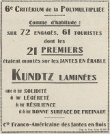 KUNDTZ Laminées - Pubblicità D'epoca - 1925 Old Advertising - Advertising