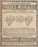 L'Auto-Décor FRISES MURALES - Pubblicità D'epoca - 1925 Old Advertising - Advertising