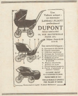 DUPONT Le Nouveau Landau-Pliant - Pubblicità D'epoca - 1925 Old Advert - Advertising