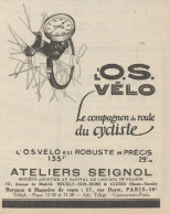 O.S. Velo Le Compagnon De Route Du Cycliste - Pubblicità D'epoca - 1925 Ad - Pubblicitari