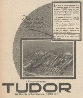 Accumulateur TUDOR - Pubblicità D'epoca - 1925 Old Advertising - Advertising