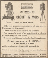 Etablissements A. REICH - Projecteur Camera - Pubblicità D'epoca - 1925 Ad - Advertising