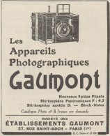 Appareils Photographiques GAUMONT - Pubblicità D'epoca - 1925 Old Advert - Advertising