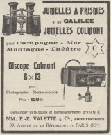 Jumelles & Discope 6 X 13 COLMONT - Pubblicità D'epoca - 1925 Old Advert - Pubblicitari