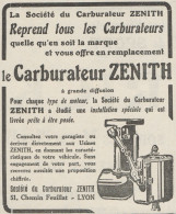 Carburateur ZENITH - Pubblicità D'epoca - 1925 Old Advertising - Advertising