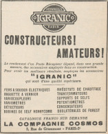 Appareils Radio IGRANIC - Pubblicità D'epoca - 1926 Old Advertising - Advertising