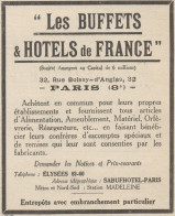 Les BUFFETS & HOTELS De FRANCE - Pubblicità D'epoca - 1926 Old Advertising - Advertising