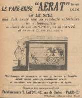 Le Pare-Brise AERAT - Pubblicità D'epoca - 1926 Old Advertising - Advertising