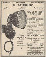 Phares & Lanternes E. AMERIGO - Pubblicità D'epoca - 1926 Old Advertising - Advertising