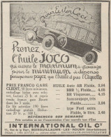 Huile Pour Auto IOCO - Pubblicità D'epoca - 1926 Old Advertising - Pubblicitari