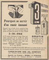 Huile Three In One - Pubblicità D'epoca - 1926 Old Advertising - Pubblicitari