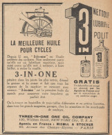 Huile Three In One - Pubblicità D'epoca - 1926 Old Advertising - Pubblicitari