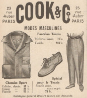 COOK & C. - Modes Masculines - Pubblicità D'epoca - 1926 Old Advertising - Pubblicitari