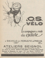 O.S. VELO Indicateur De Vitesse - Pubblicità D'epoca - 1926 Old Advert - Werbung