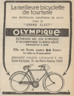 OLYMPIQUE Bicyclette De Tourisme - Pubblicità D'epoca - 1926 Old Advert - Werbung