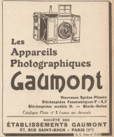 Appareils Photographiques GAUMONT - Pubblicità D'epoca - 1926 Old Advert - Werbung