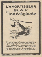 Amortisseur RAF - RBF - Pubblicità D'epoca - 1926 Old Advertising - Werbung