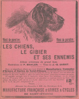 Les Chiens, Le Gibier Et Ses Ennemis - Pubblicità D'epoca - 1907 Old Ad - Werbung