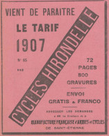 Cycles HIRONDELLE - Pubblicità D'epoca - 1907 Old Advertising - Advertising