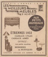 Meubles AUX PETITS AGNEAUX - Pubblicità D'epoca - 1931 Old Advertising - Advertising