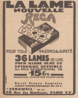 RECA - Lame Pour Tous Rasoirs - Pubblicità D'epoca - 1931 Old Advertising - Werbung