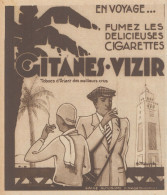 Cigarettes - GITANES VIZIR - Pubblicità D'epoca - 1931 Old Advertising - Publicités
