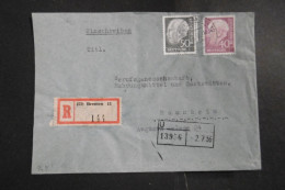 Bund Mi. 188+189 Auf R Brief Bremen 29.6.1956 Nach Mannheim - Lettres & Documents