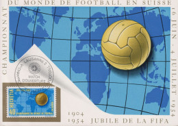 1954 Schweiz, MK 1, MATCH D'OUVERTURE Zum:CH 319+318, Mi:CH 596+595, CHAMPINNAT DU MONDE DE FOOTBALL - Cartes-Maximum (CM)