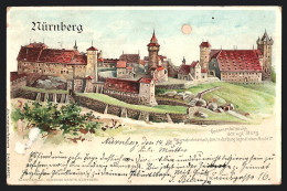 Lithographie Nürnberg, Gesamtansicht Der Königlichen Burg  - Nürnberg