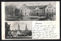 AK Demmin, Die Ost-Kaserne, Denkmal Am Wilhelmsplatz  - Demmin