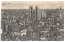 CPA PK AK  CARTE POSTALE BELGIQUE BRUXELLES EGLISE SAINTE-GUDULE ET PANORAMA 1913 - Autres & Non Classés