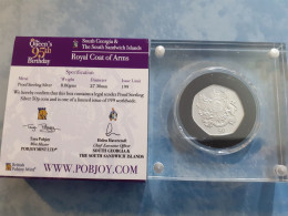 2021 SOUTH GEORGIA & SOUTH SANDWICH  ISLANDS SILVERN PROOF ROYAL COAT OF ARMS 50p ONLY 199 ISSUED WORLDWIDE - Falklandinseln