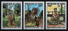 Kongo-Brazzaville 1995 - Mi-Nr. 1434-1436 ** - MNH - Trachten / Costumes - Nuevas/fijasellos