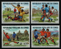 Kongo-Brazzaville 1989 - Mi-Nr. 1144-1147 ** - MNH - Fußball / Soccer - Ongebruikt