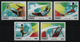 Kongo-Brazzaville 1993 - Mi-Nr. 1357-1361 ** - MNH - Fußball / Soccer - Nuevas/fijasellos