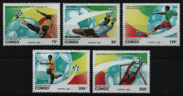 Kongo-Brazzaville 1993 - Mi-Nr. 1357-1361 ** - MNH - Fußball / Soccer - Nuovi