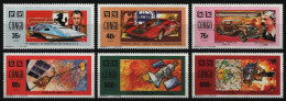 Kongo-Brazzaville 1991 - Mi-Nr. 1274-1279 A ** - MNH - Autos - Weltraum - Mint/hinged