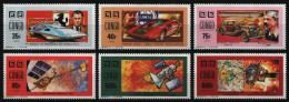 Kongo-Brazzaville 1991 - Mi-Nr. 1274-1279 A ** - MNH - Autos - Weltraum - Ongebruikt